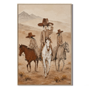 "Desert Caravans" – Modern Western Earth Tone Figurative Impasto Oil Painting