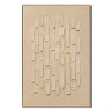 "Rain Sounds"—A Wabi-Sabi Style Sand-Beige Relief Acrylic Painting