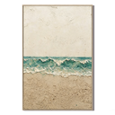 "Tidal Whisper" – Coastal Textured Ocean Wave Beige Impasto Oil Painting