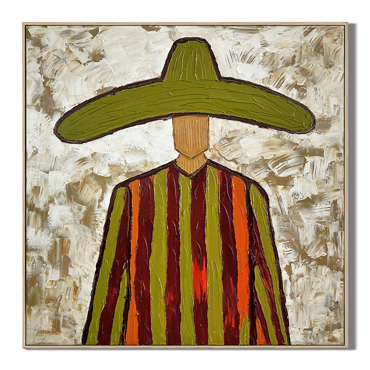 "Desert Mariachi" – Vintage Mexican Cowboy Textured Oil Painting