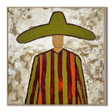 "Desert Mariachi" – Vintage Mexican Cowboy Textured Oil Painting