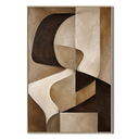 "Curved Rhythm" – Cubist Earth Tone Geometric Abstract Acrylic Painting