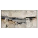 "Simple Tranquility" - Wabi-sabi horizontal charcoal abstract oil painting