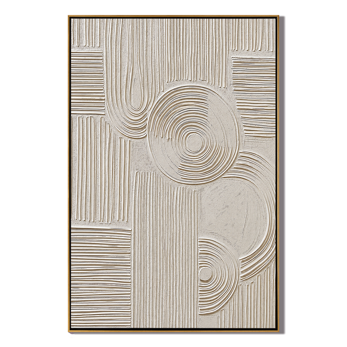 "Quiet Rhythm" – Wabi Sabi White Geometric Textured Painting