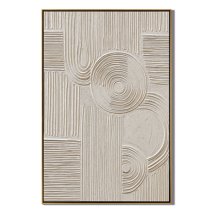 "Quiet Rhythm" – Wabi Sabi White Geometric Textured Painting