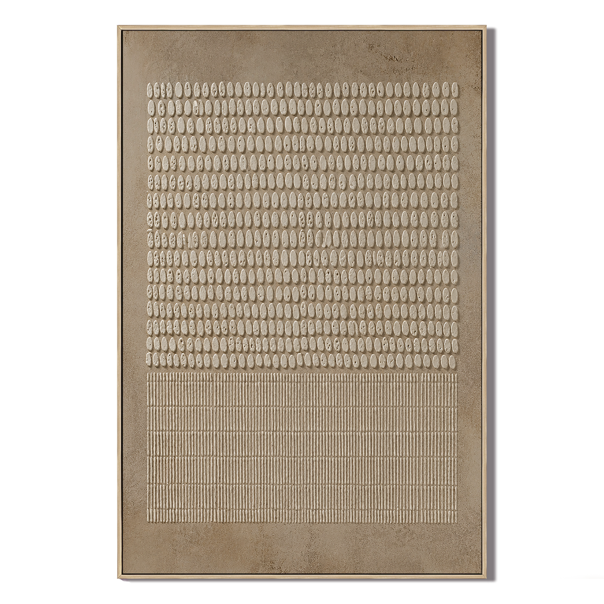 "Grains of Serenity" – Wabi-Sabi Sand Tone Abstract Relief Painting