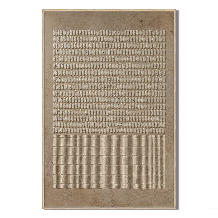 "Grains of Serenity" – Wabi-Sabi Sand Tone Abstract Relief Painting