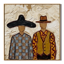 “Ranchside Brothers” – Vintage Western Cowboy Textured Oil Painting