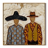 “Ranchside Brothers” – Vintage Western Cowboy Textured Oil Painting