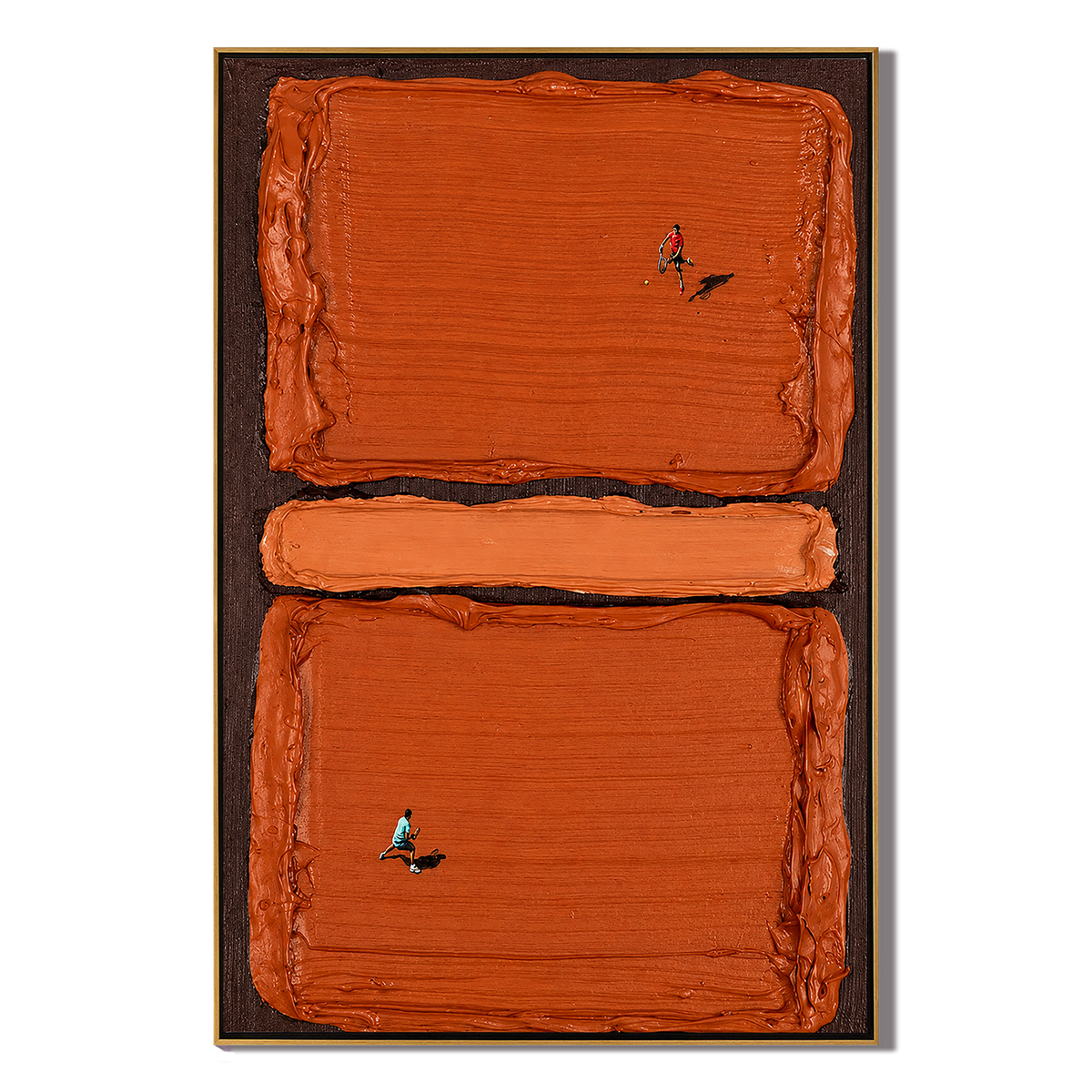 "Clay Court Solitude" – Textured Tennis Court Abstract Painting