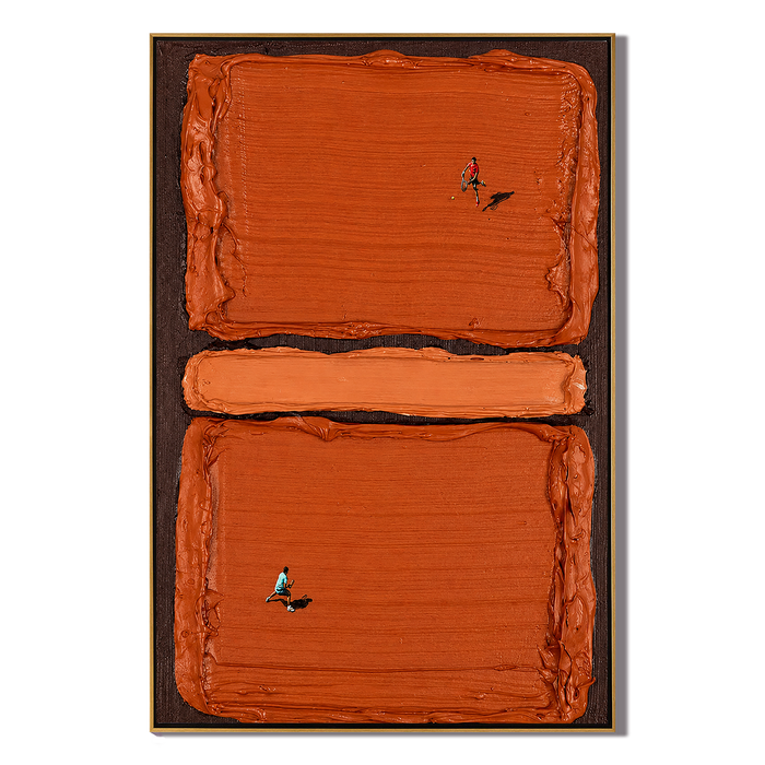 "Clay Court Solitude" – Textured Tennis Court Abstract Painting