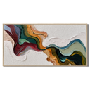 “Earthen Current” – Textured Abstract Impasto Painting in Olive Green and Ochre