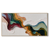 “Earthen Current” – Textured Abstract Impasto Painting in Olive Green and Ochre