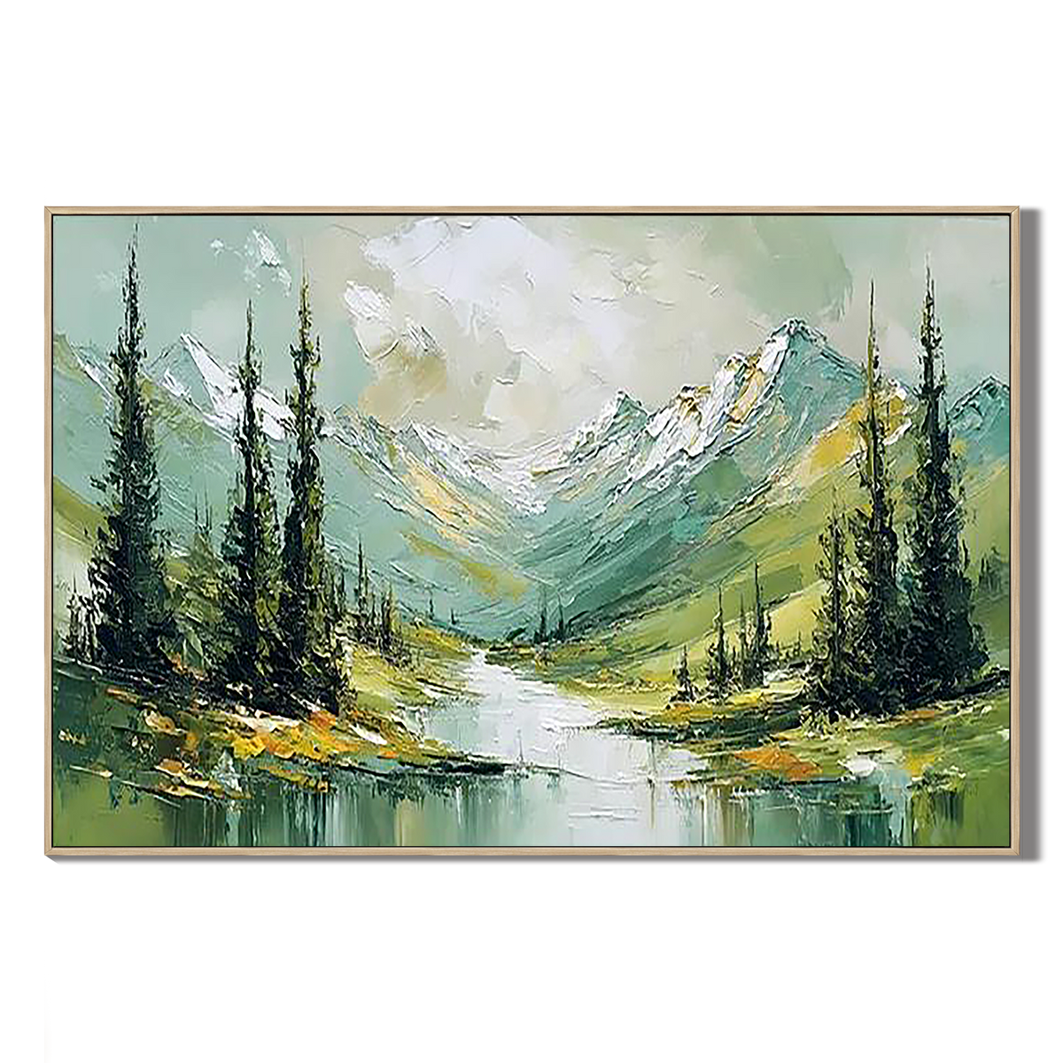 "Secret Forest" – Textured Mountain Valley Palette Knife Oil Painting