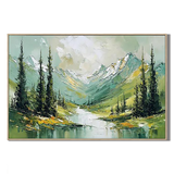 "Secret Forest" – Textured Mountain Valley Palette Knife Oil Painting