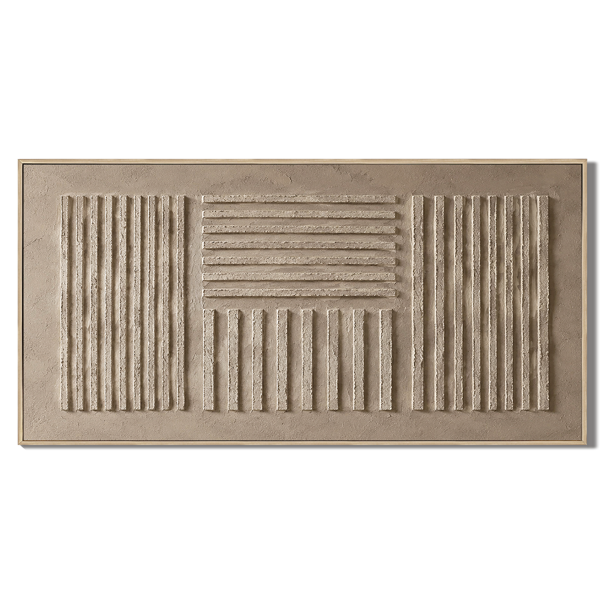 "A Place of Tranquility" - Wabi-sabi Style Earth Tone Textured Horizontal Acrylic Painting