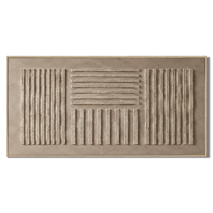 "A Place of Tranquility" - Wabi-sabi Style Earth Tone Textured Horizontal Acrylic Painting