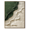 "Emerald Terrain" – Green Wabi Sabi Textured Abstract Painting