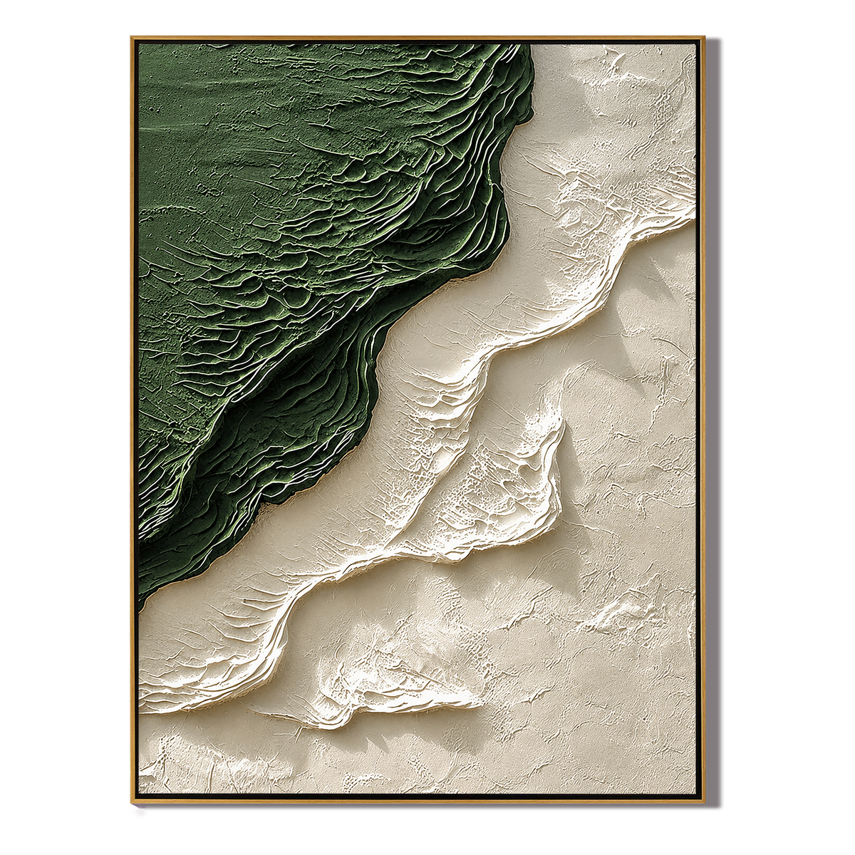 "Emerald Terrain" – Green Wabi Sabi Textured Abstract Painting