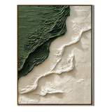 "Emerald Terrain" – Green Wabi Sabi Textured Abstract Painting