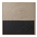 "Whispers of Time" – Wabi-Sabi Beige & Black Concentric Textured Acrylic Canvas