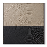 "Whispers of Time" – Wabi-Sabi Beige & Black Concentric Textured Acrylic Canvas