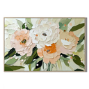 "Flowers in full bloom" – Modern Heavy Impasto Floral Palette Knife Oil Painting