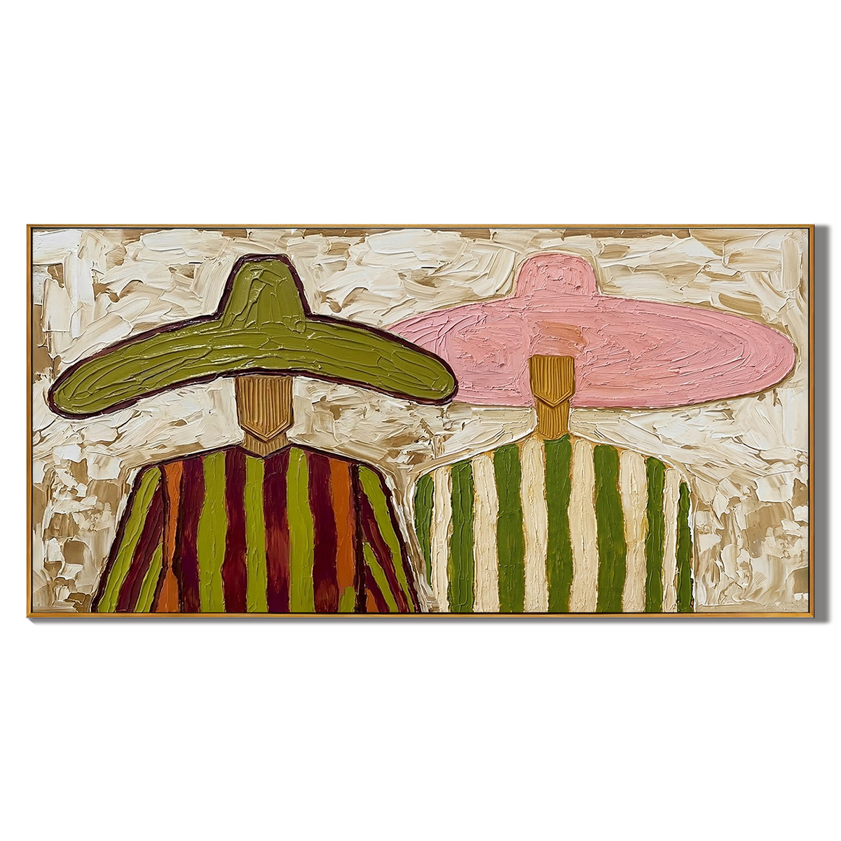 “Sunlit Companions” – Mexican Folk Portrait Impasto Oil Painting