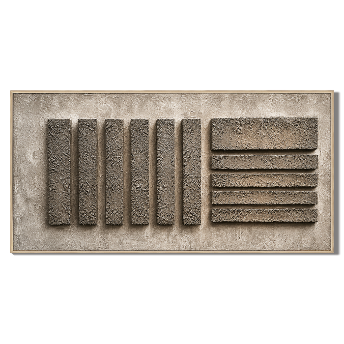 "Ancient Wisdom" – Wabi-Sabi Textured Geometric Abstract Painting