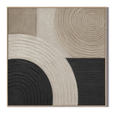 "Whispers of Cycles" – Wabi-Sabi Beige & Charcoal Textured Acrylic Painting