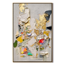 "Golden Bloom Fragments" – Colorful Textured Abstract Painting
