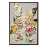 "Golden Bloom Fragments" – Colorful Textured Abstract Painting