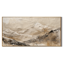 “Silent Mountain Trace” – Wabi-Sabi Beige Abstract Landscape Hand-Painted Canvas Art