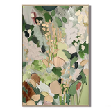 "Morning Reverie" – Textured Sage Green & Blush Botanical Abstract Oil Painting