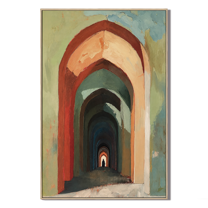 "Portal of Solitude" – Architectural Archway Terracotta Oil Painting