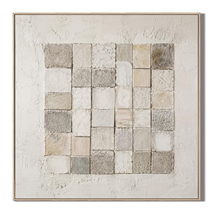 "Tapestry of Silence" – Wabi-Sabi Textured Neutral Abstract Wall Art