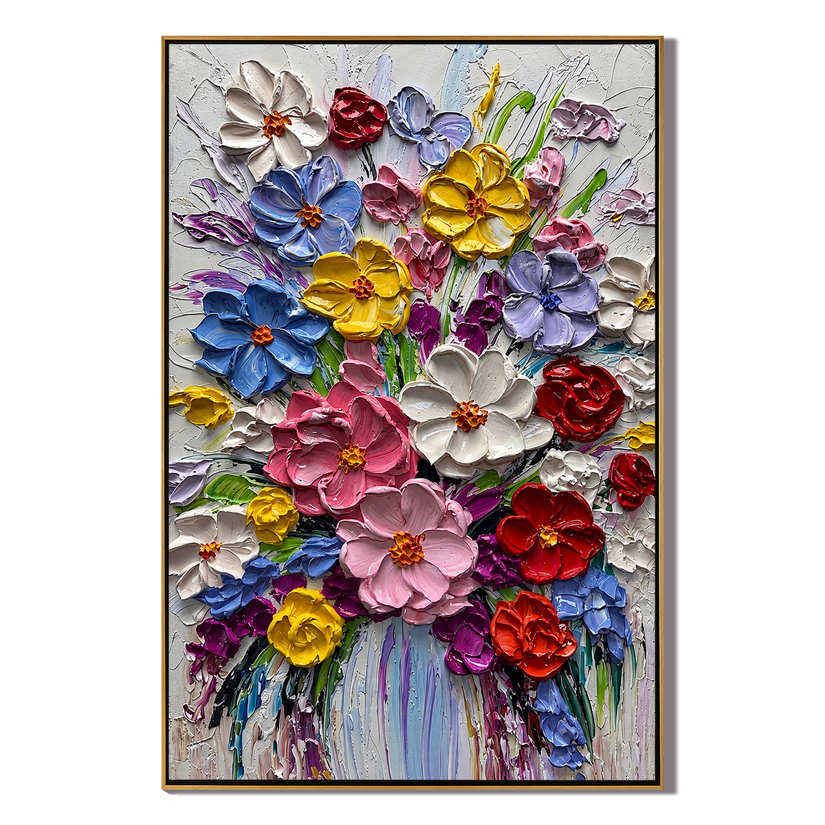 "Garden Sonata" – Colorful Impasto Floral Oil Painting