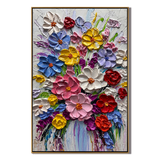 "Garden Sonata" – Colorful Impasto Floral Oil Painting
