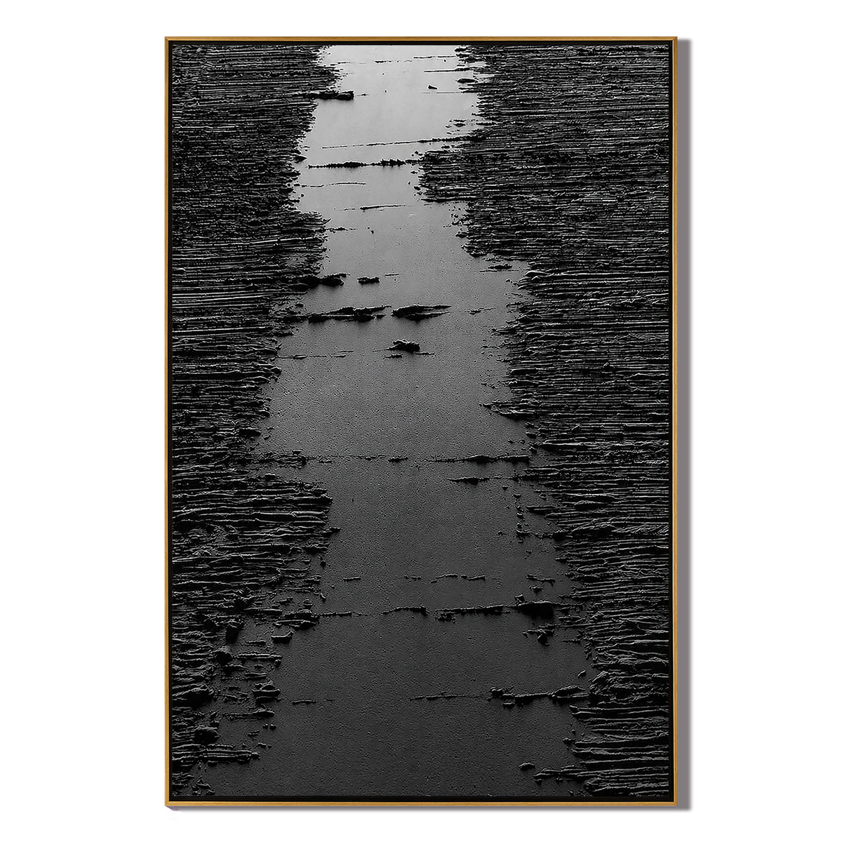 "Silent Passage" – Black Wabi Sabi Abstract Textured Wall Art