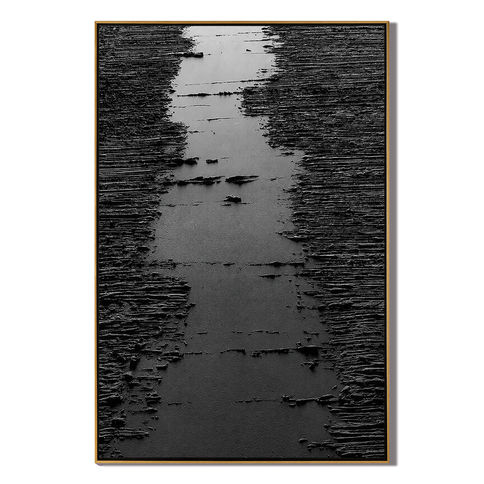 "Silent Passage" – Black Wabi Sabi Abstract Textured Wall Art