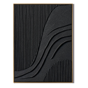 "Noir Rhythm" – Black Geometric Textured Abstract Painting