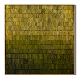 "Moss Rhythm" – Olive Green Textured Pattern Painting