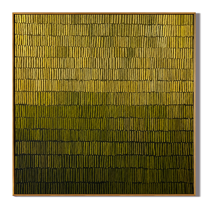 "Moss Rhythm" – Olive Green Textured Pattern Painting