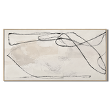 "Unspoken Rythms" – Wabi-Sabi Cream & Black Minimalist Abstract Canvas