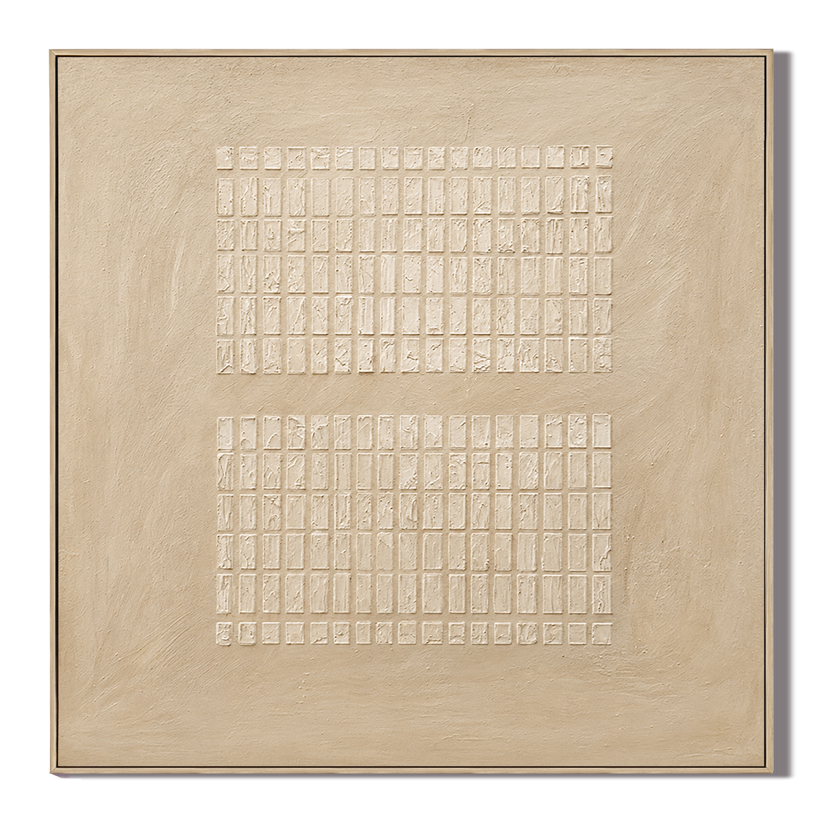 "Silent Horizon" – Wabi-Sabi Earth Tone Textured Horizontal Relief Painting