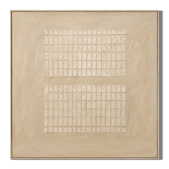 "Silent Horizon" – Wabi-Sabi Earth Tone Textured Horizontal Relief Painting