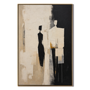 "Silent Companions" – Black White Abstract Figure Textured Painting