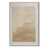 "Tranquil Foundations" – Wabi-Sabi Beige Relief Textured Acrylic Painting