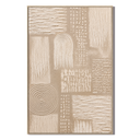 "Whispers of Lines" - Wabi-sabi Beige Relief Textured Acrylic Painting