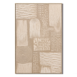 "Whispers of Lines" - Wabi-sabi Beige Relief Textured Acrylic Painting